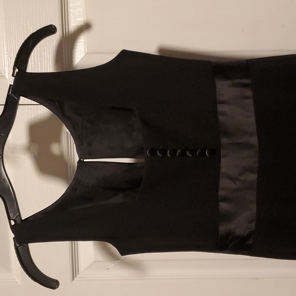 NWOT Ann Taylor Front Key Hole Square Neck Back Women's Black Dress - Size 0 - Picture 7 of 12